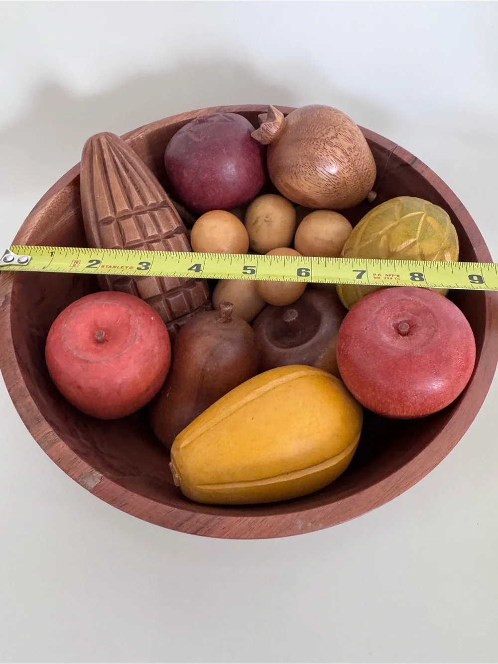 Vintage Wood Fruit Bowl Set Rustic Luxe Artisan Curated Heirloom Kitchen Decor